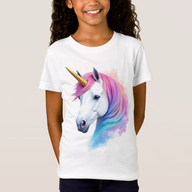 T-Shirt Aquarelle magique Unicorne (Devant)