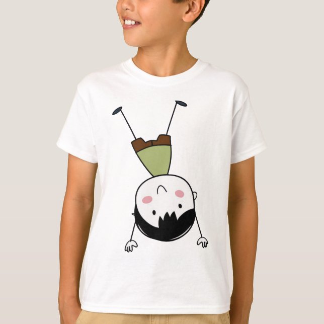 T-shirt Aquarelle mignonne vers le bas Stick Garçon belle (Devant)