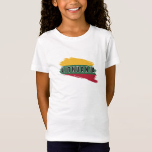 T-Shirt Aquarelle moderne Lituanie Drapeau Lietuva Souveni