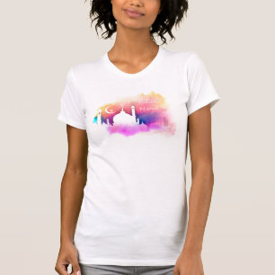 T-shirt Aquarelle Mosquée Ramadan Oranges et pourpres