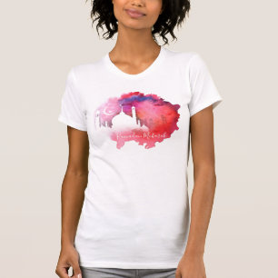 T-shirt Aquarelle Mosquée Ramadan Rouges et pourpres