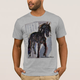 T-shirt Aquarelle noire de cheval