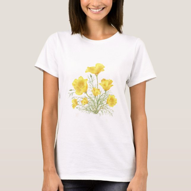 T-shirt Aquarelle originale Fleur de crapaud de Californie (Devant)