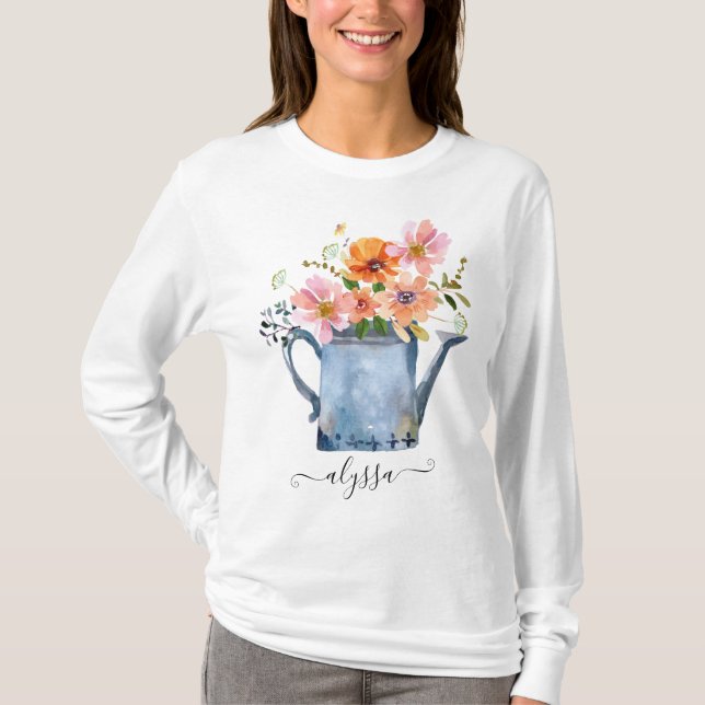 T-shirt Aquarelle peinte à la main Floral (Devant)