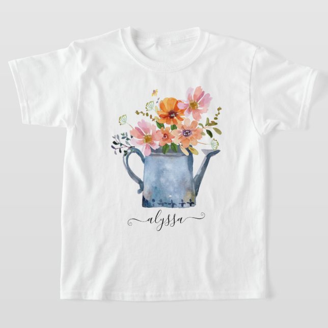 T-shirt Aquarelle peinte à la main Floral (Poser)