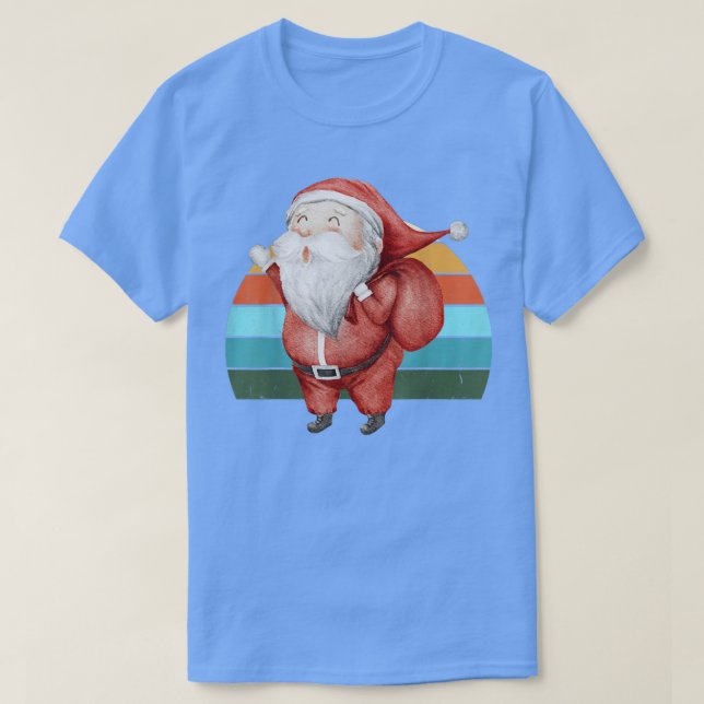 T-shirt Aquarelle Père Noël Christmas Tree Lights Noël Ado (Design devant)