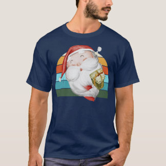 T-shirt Aquarelle Père Noël Christmas Tree Lights Noël Ado