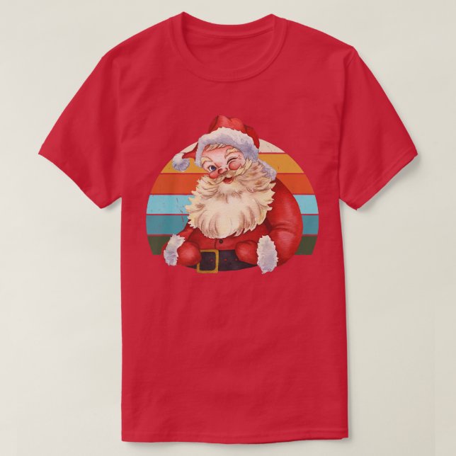 T-shirt Aquarelle Père Noël Christmas Tree Lights Noël Ado (Design devant)