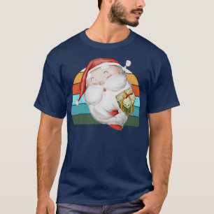 T-shirt Aquarelle Père Noël Christmas Tree Lights Noël Ado