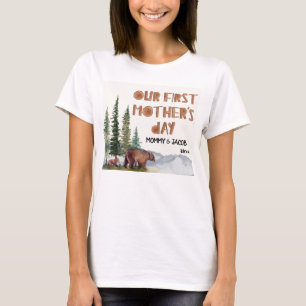 T-shirt Aquarelle personnalisée Bois 1ère fête des mères
