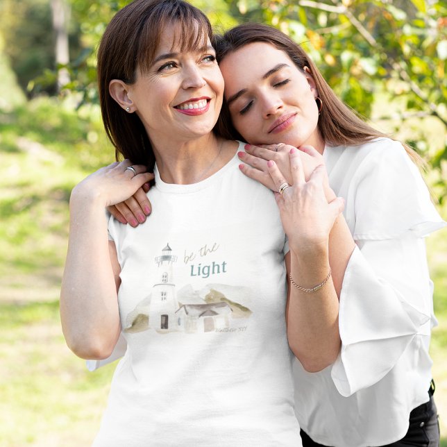 T-shirt Aquarelle phare "Be the Light" Bible Verse (Créateur téléchargé)