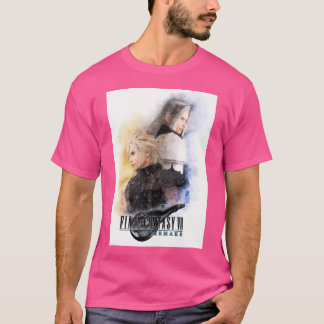 T-shirt Aquarelle Portrait De Nuage Strife Et Sephiroth