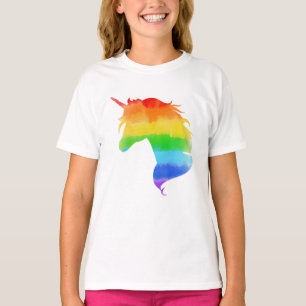 T-shirt Aquarelle Rainbow Unicorn