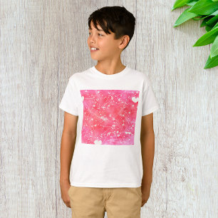 T-shirt Aquarelle romantique Coeurs et flèches roses Motif