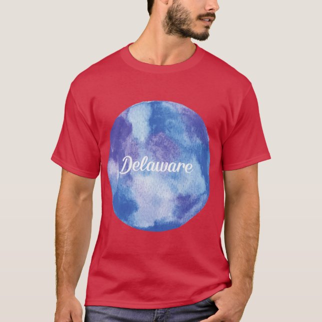 T-shirt Aquarelle ronde Delaware Pastel Violet Bleu (Devant)
