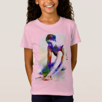 Aquarelle rose Ballerina Art contemporain