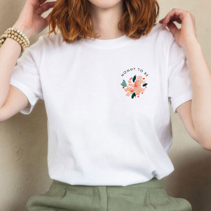 T-shirt Aquarelle rose Floral Momie personnalisée à être