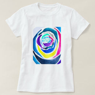 T-shirt Aquarelle rose pop art bleu