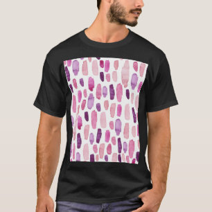T-shirt Aquarelle : Rose, Violet Motif.
