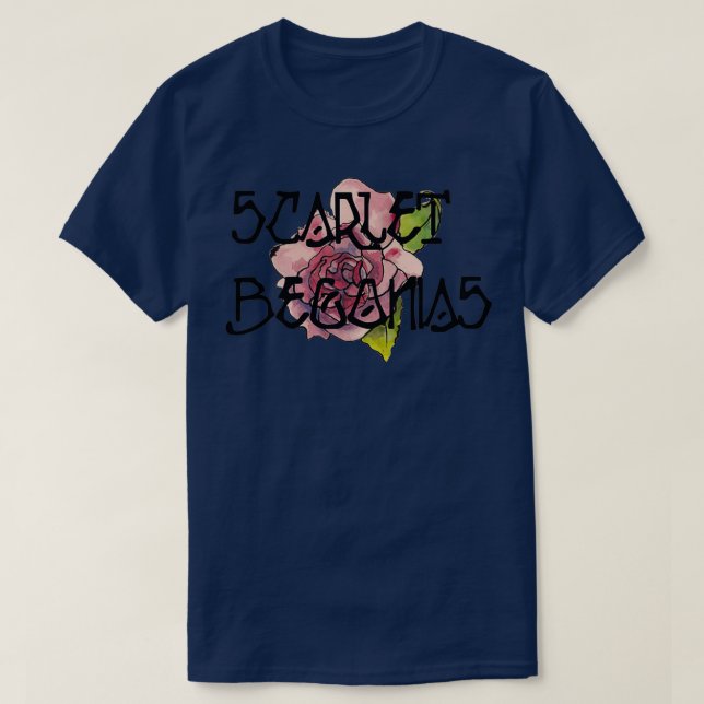 T-shirt Aquarelle Scarlet Begonias  (Design devant)
