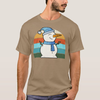 T-shirt Aquarelle Snowman Père Noël Feux d'arbre de Noël X