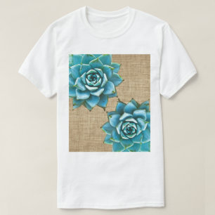 T-shirt Aquarelle succulente sur Burlap Tan