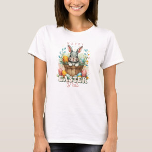 T-shirt Aquarelle super mignonne lapin dans les oeufs en p