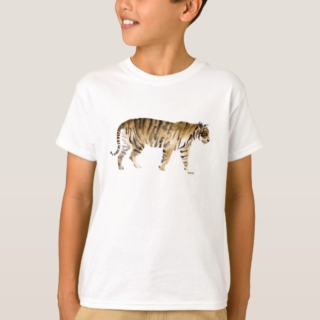 T-shirt Aquarelle Tigre Marcher (Devant)
