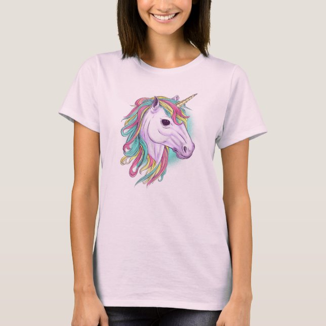 T-shirt Aquarelle Unicorne (Devant)