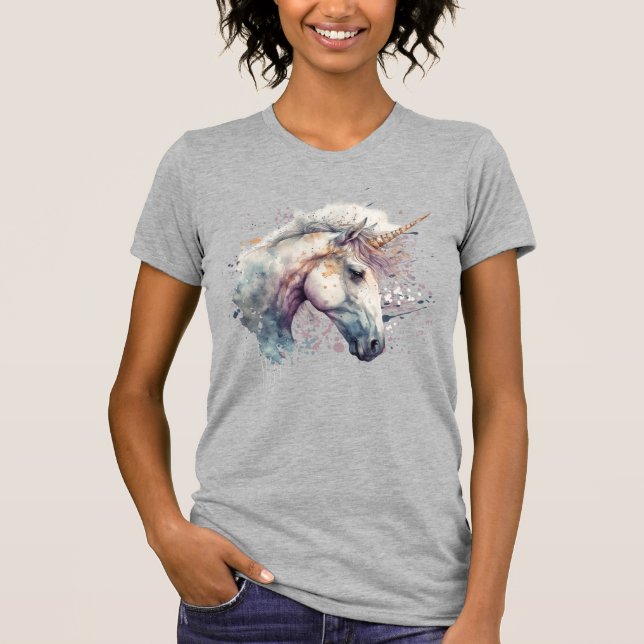 T-shirt Aquarelle Unicorne (Devant)