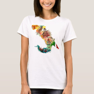 T-shirt Aquarelle vintage d'amour de voyage de ville de