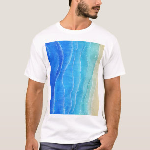 T-shirt Aquarelle vue mer et plage.