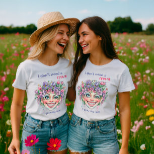 T-shirt Aquarelle Whimsical Floral Hair Drôle Citation