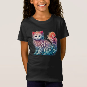 T-Shirt Aquarelle Whimsical Kitten