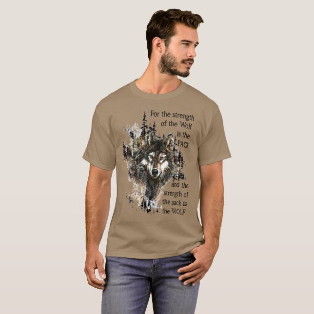 T-shirt Aquarelle Wolf Animal Family Pack (Devant entier)
