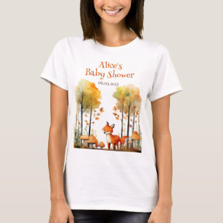 T-shirt Aquarelle Woodland Fox Mommy-to-be