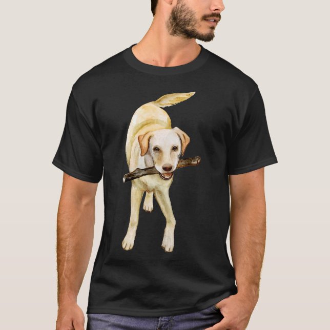 T-shirt Aquarelle Yellow Labrador Retriever (Devant)