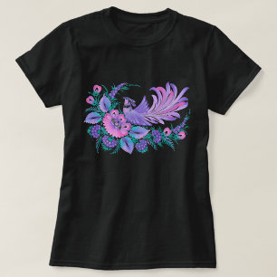 T-shirt aquarelles d'art populaire ukrainien de Petrikivka