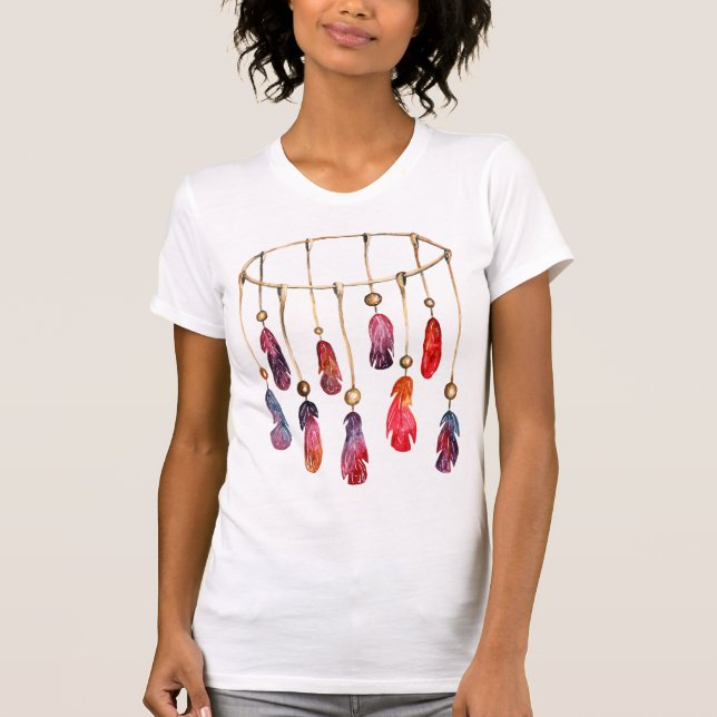 T-shirt Aquarelles Plumes Tee mobile (Devant)