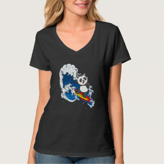 T-shirt Aquariophilie Surfant Faune Animal Panda Ours Surf