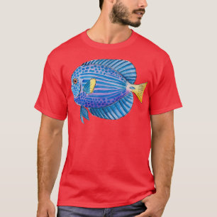 T-shirt Aquarium Purple Tang Fish en aquarelle