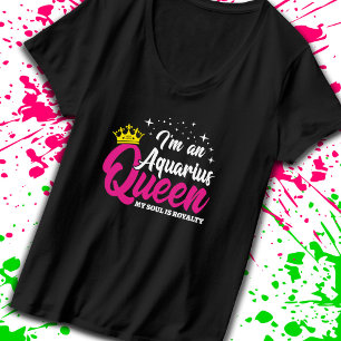 T-shirt Aquarius Anniversaire Reine Astrologie Janvier Fév