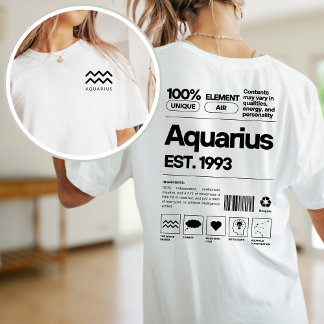 T-shirt Aquarius Custom Zodiac Astrologie Anniversaire Fév