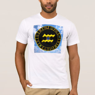 T-SHIRT AQUARIUS /GOLD ZODIAC BIJOU D'ANNIVERSAIRE