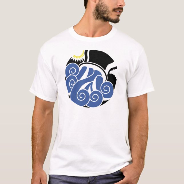 T-shirt Aquarius Graphique Eau tourbillonnant de Vase (Devant)