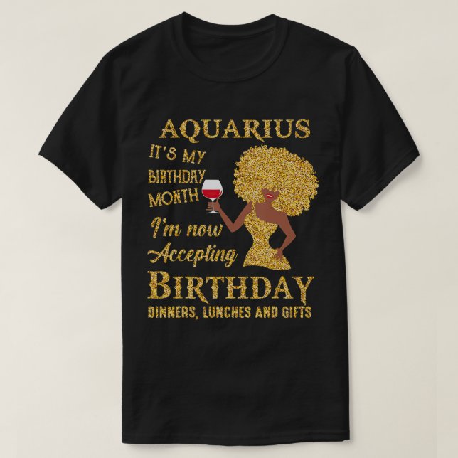 T-shirt Aquarius Imanuscrits Mon Anniversaire Mois Iâ€™m M (Design devant)