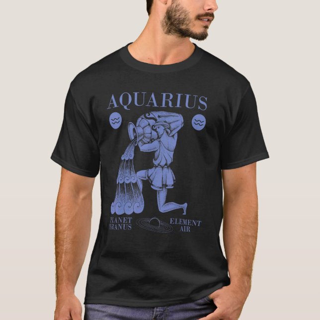 T-shirt Aquarius Planet Uranus Element Air 3 (Devant)
