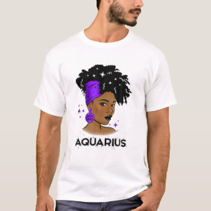 T-shirt Aquarius Queen Afro Melanin Girl Anniversaire Cade