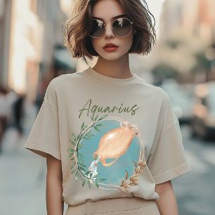 T-shirt Aquarius Zodiac, Astrologie Botanique, Floral