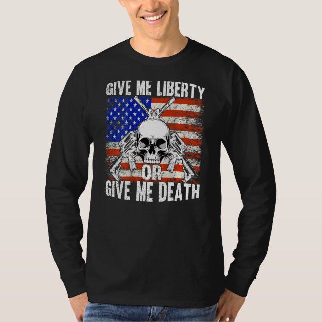 T-shirt AR-15 Donnez-Moi Liberté Ou Donnez-Moi Le Crâne Mo (Devant)